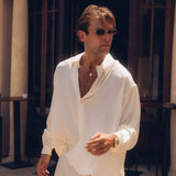 Sink Flow Satin Shirt in Off-White