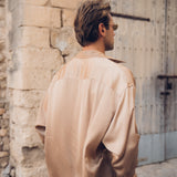 Sink Flow Satin Shirt in Brown