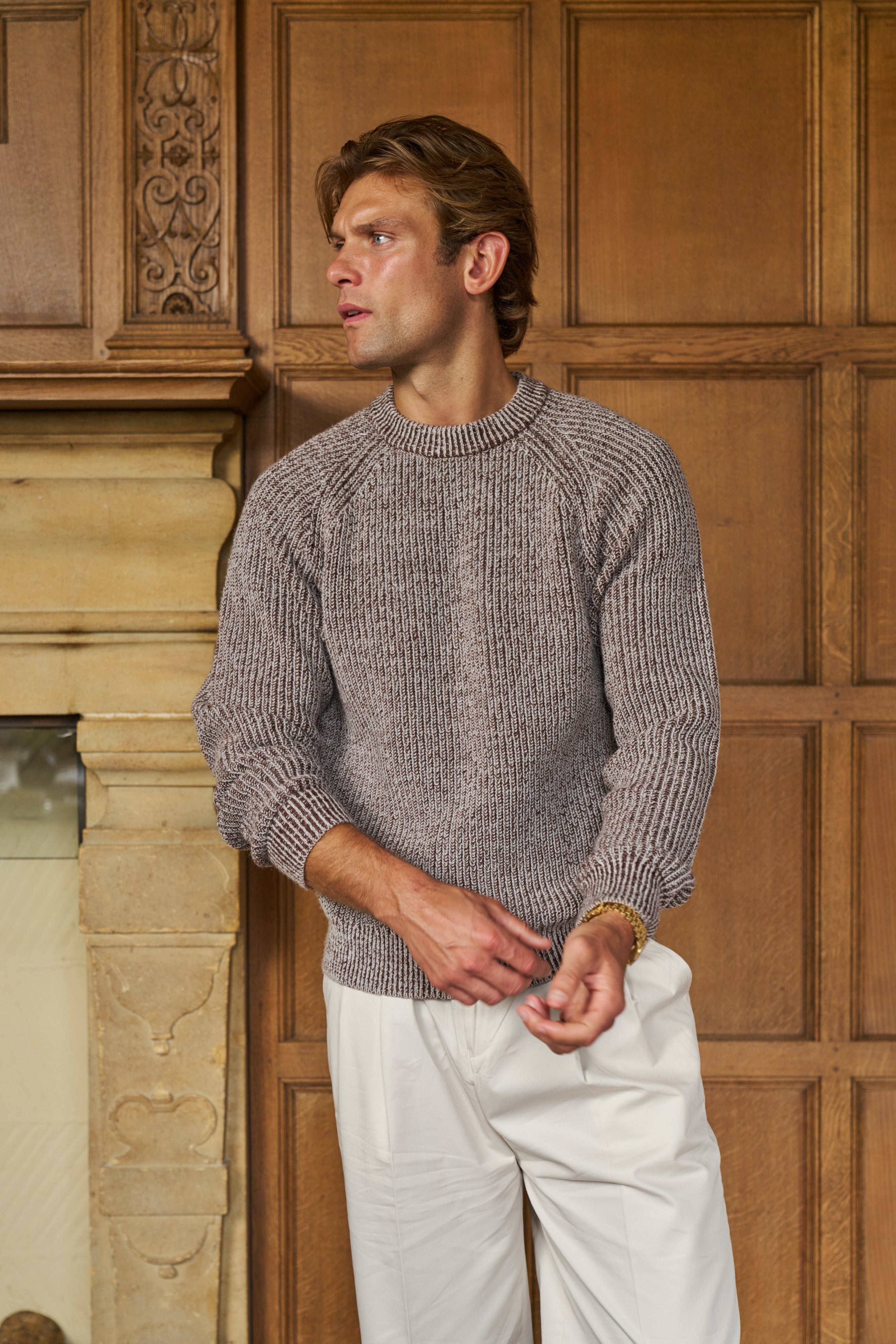 Sink Christian Chunky Knit in Brown and Cream