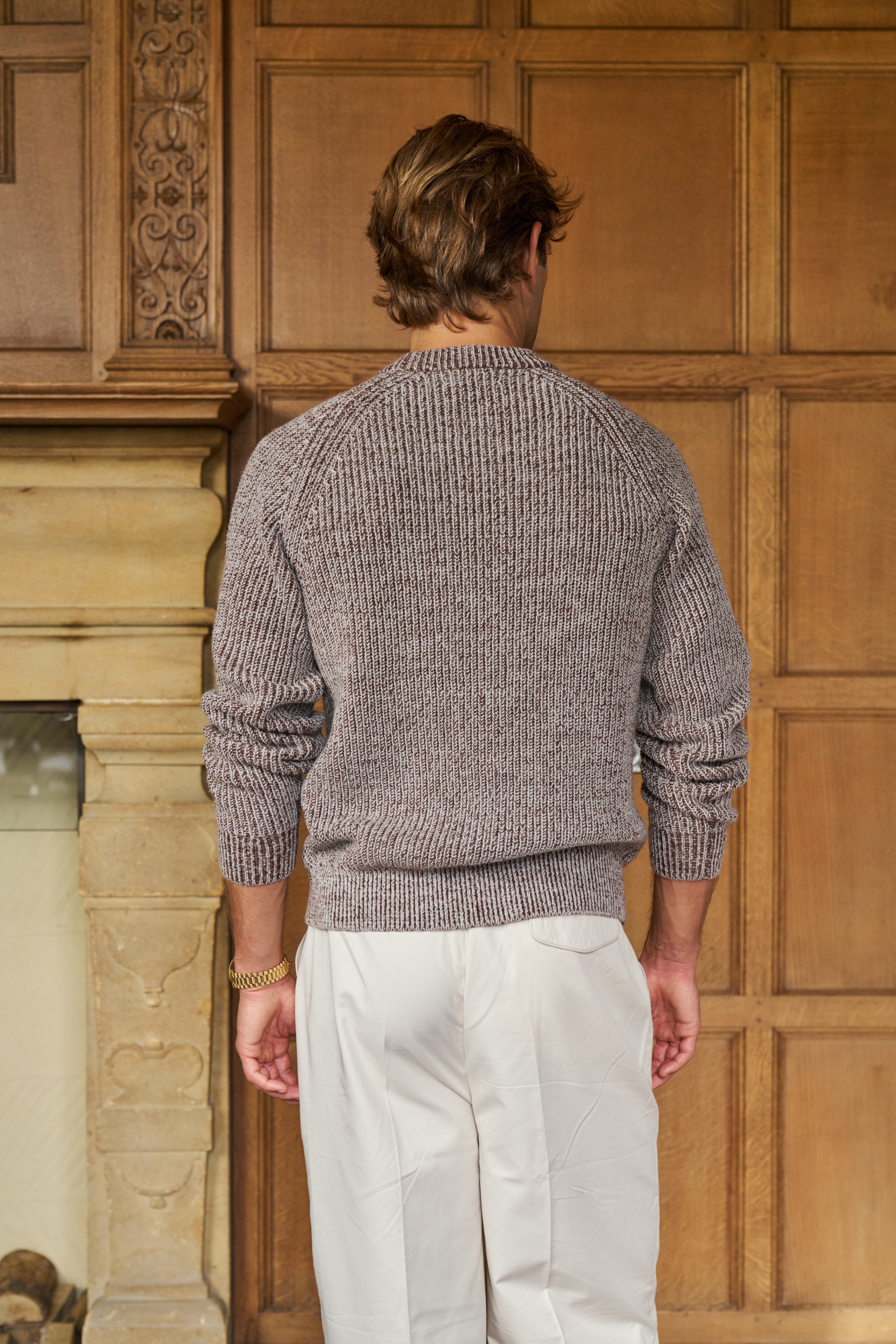 Sink Christian Chunky Knit in Brown and Cream