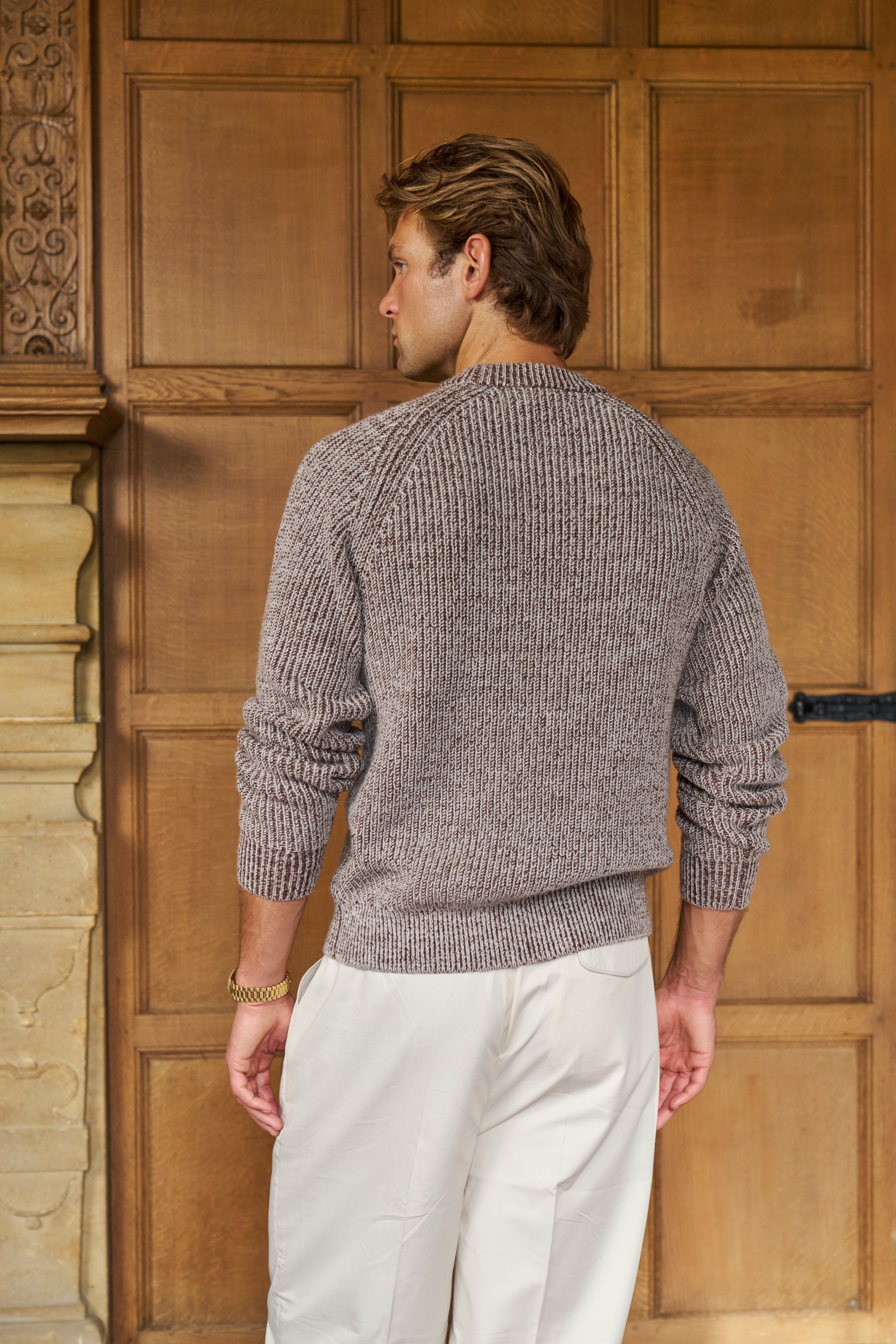 Sink Christian Chunky Knit in Brown and Cream