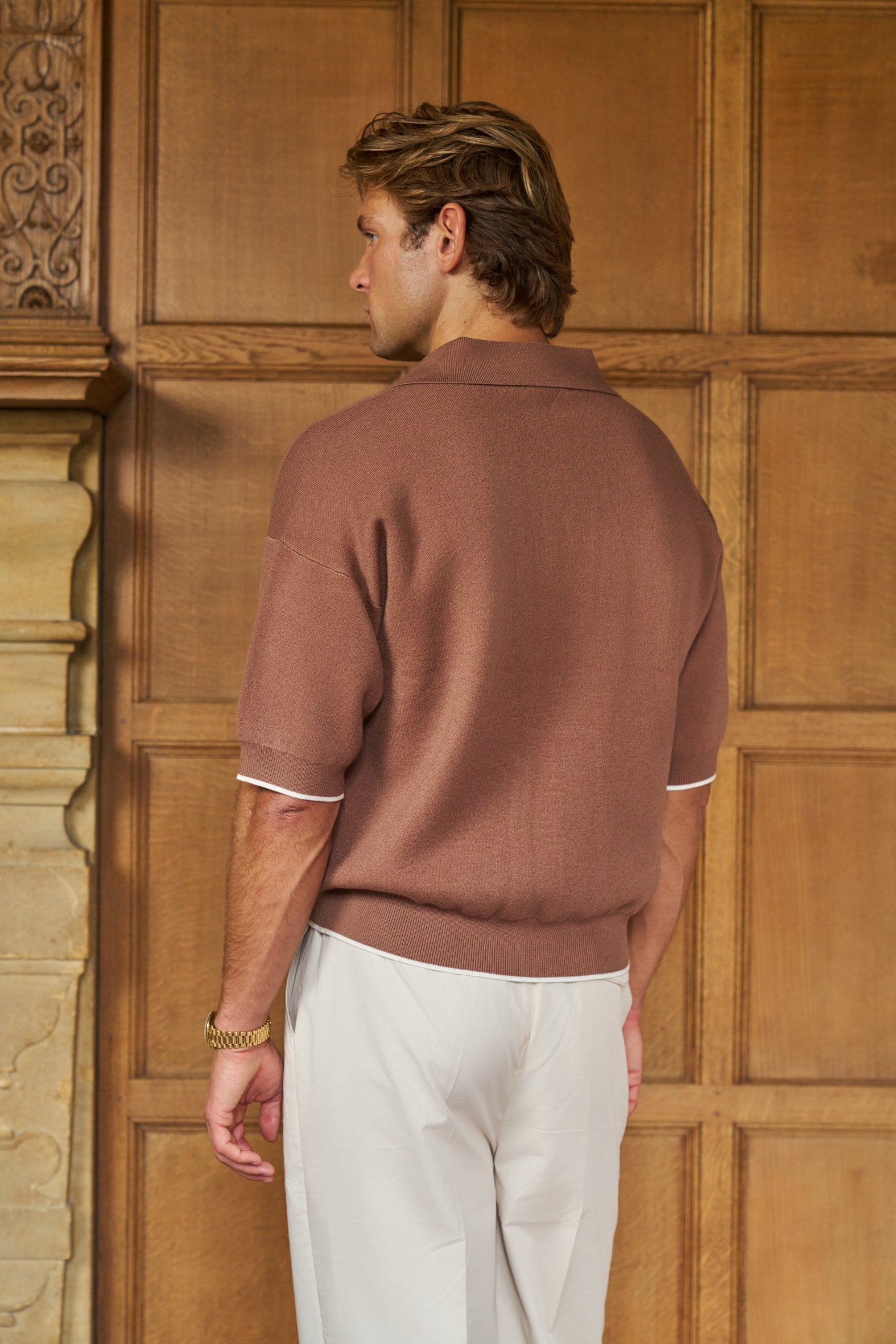 Sink Manolita Short Sleeve Knit in Dark Sand