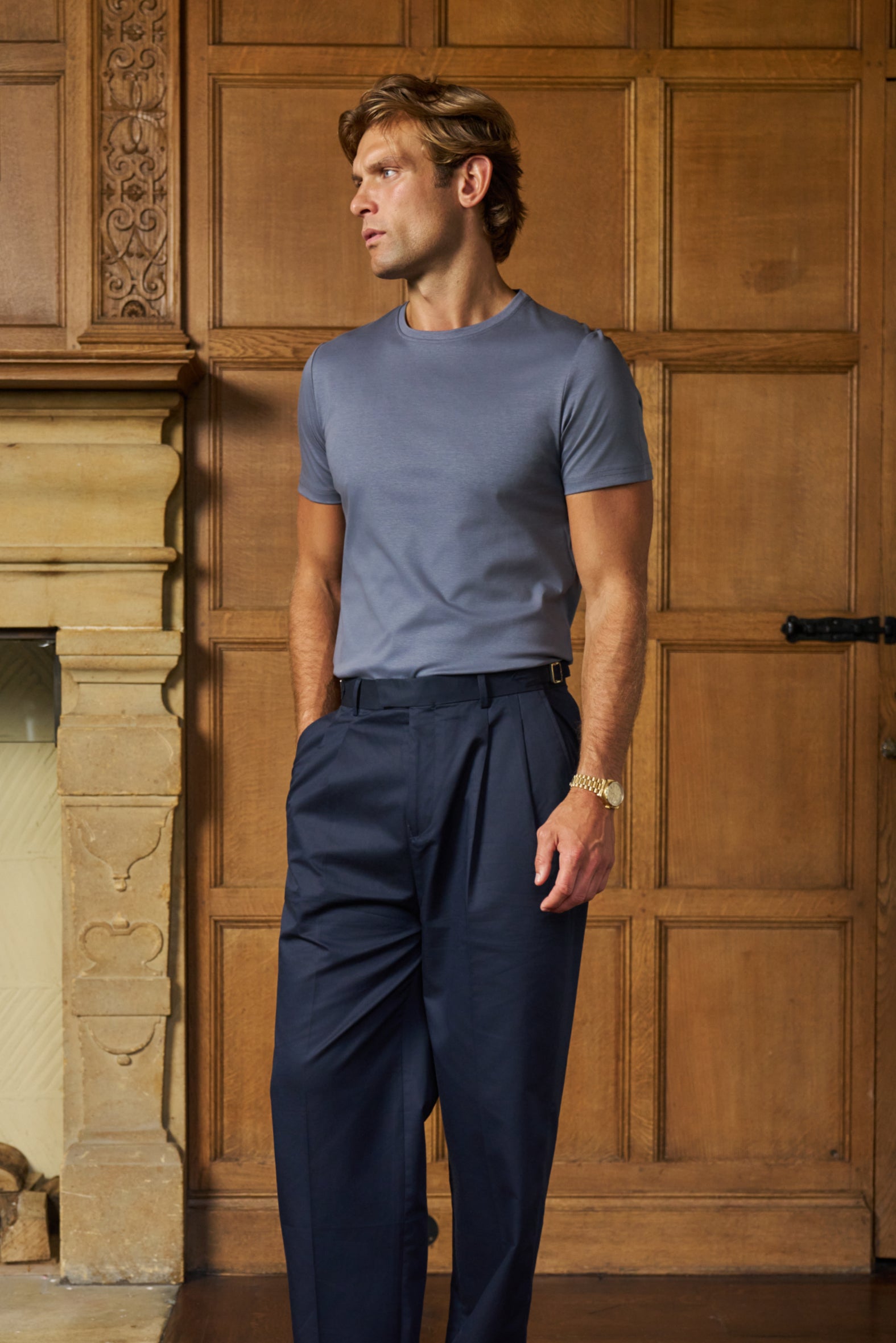Sink Luxe Mercerised Cotton Tee in Slate