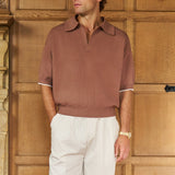 Sink Manolita Short Sleeve Knit in Dark Sand