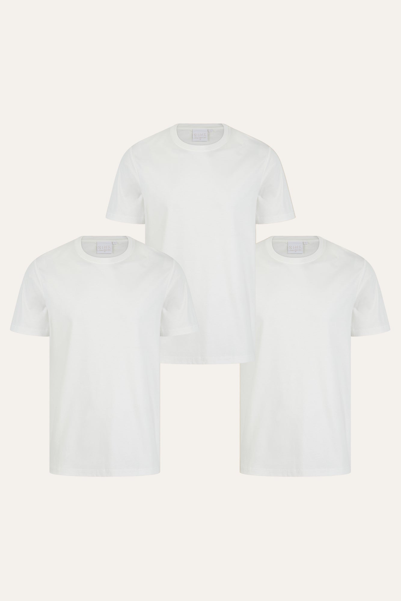 Sink Luxe Mercerised White Pack of 3 Tees